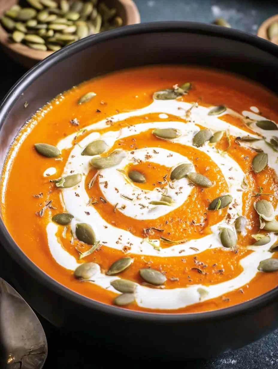 Creamy Roasted Pumpkin Soup Recipe Ginger Coconut Milk Pumpkin Soup Best Vegan Pumpkin Soup Recipe Easy Creamy Pumpkin Sou...