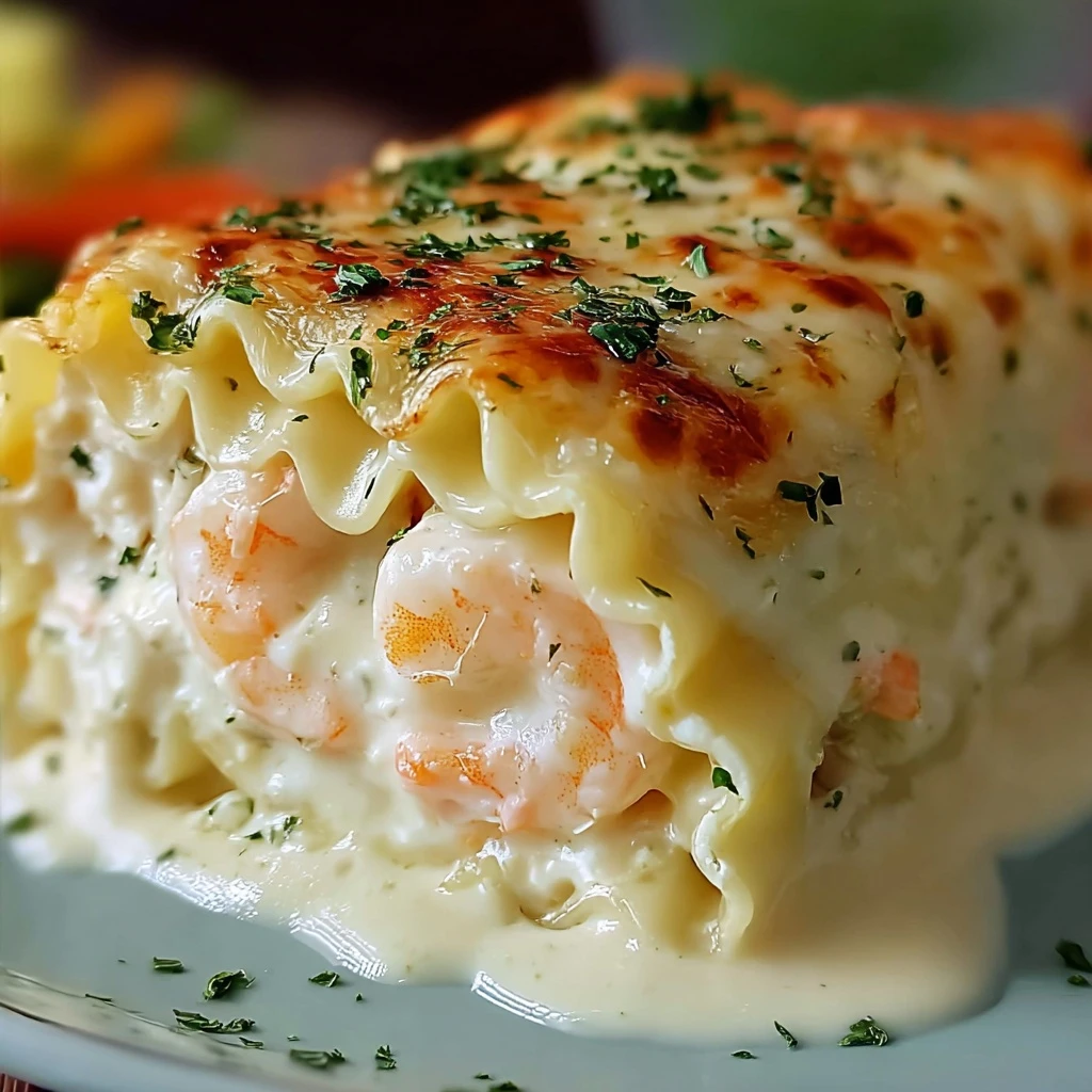 Creamy Shrimp and Crab Alfredo Lasagna Roll-Ups