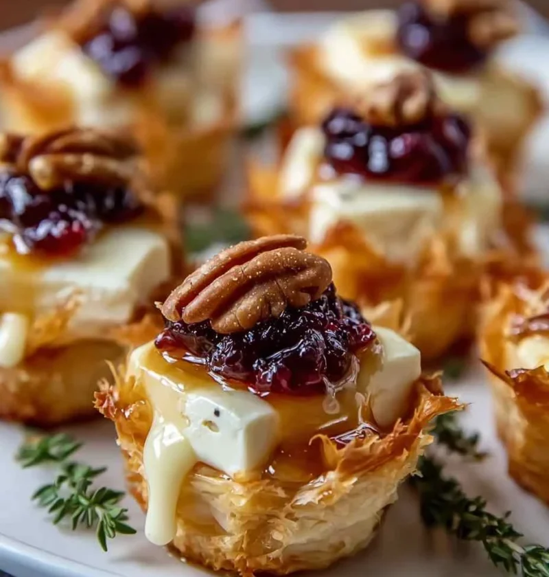 Crispy Baked Brie Bites Recipe Phyllo Cup Appetizer Ideas Easy Brie Phyllo Cup Recipe How To Make Brie Bites Baked Brie Ph...