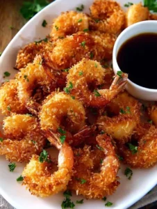 Crispy Coconut Shrimp with Irresistible Honey Soy Dipping Sauce