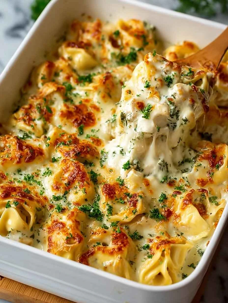 Easy Cheesy Chicken Tortellini Bake Recipe Best Chicken Tortellini Bake For Couples Romantic Chicken Tortellini Dinner Ide...