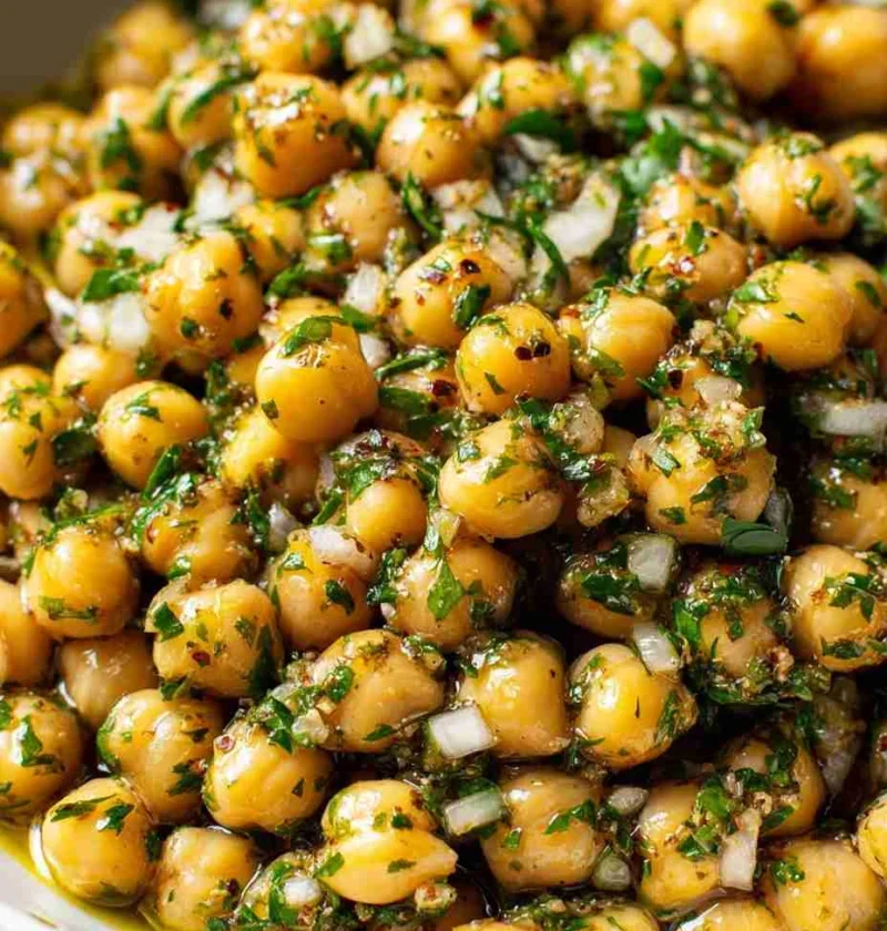 Easy Garbanzo Bean Salad Recipe Quick Chickpea Side Dishes Healthy Garbanzo Bean Snack Recipes Simple Roasted Chickpea Sid...