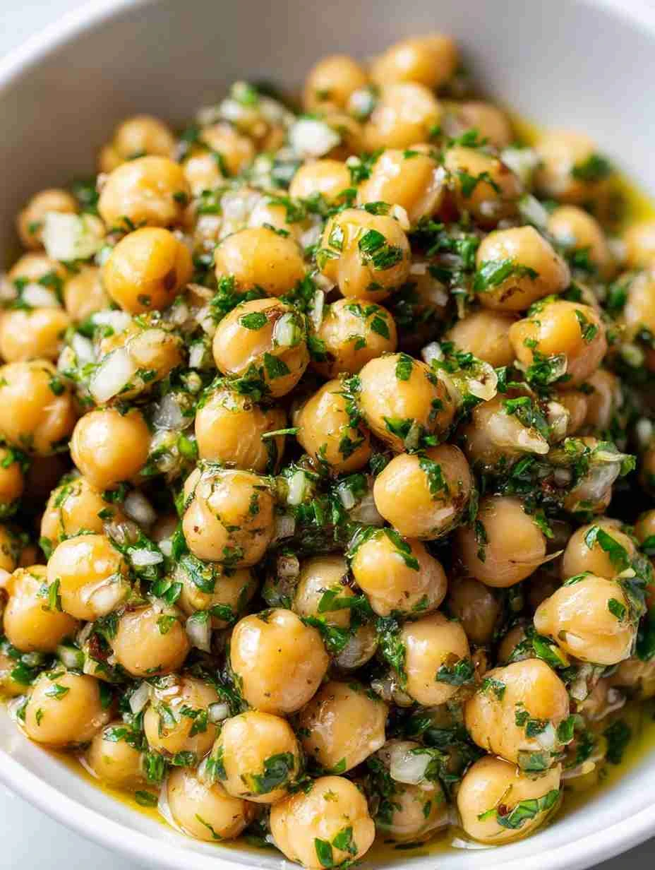 Easy Garbanzo Bean Salad Recipe Quick Chickpea Side Dishes Healthy Garbanzo Bean Snack Recipes Simple Roasted Chickpea Sid...