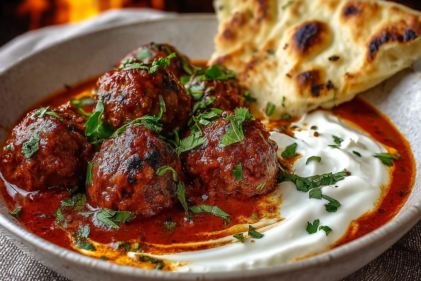 Easy Harissa Beef Meatballs Recipe Harissa Meatballs With Yogurt Sauce Quick Beef Meatballs For Dinner Spicy Harissa Meatb...