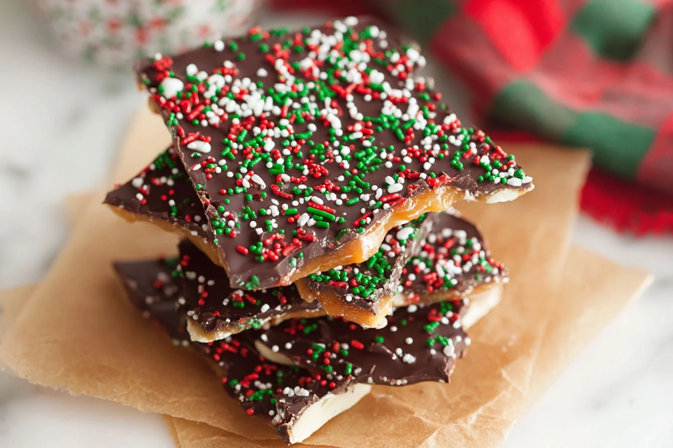 Easy Homemade Christmas Crack Recipe Saltine Toffee Bark DIY Best Saltine Cracker Toffee Tutorial How To Make Christmas Cr...