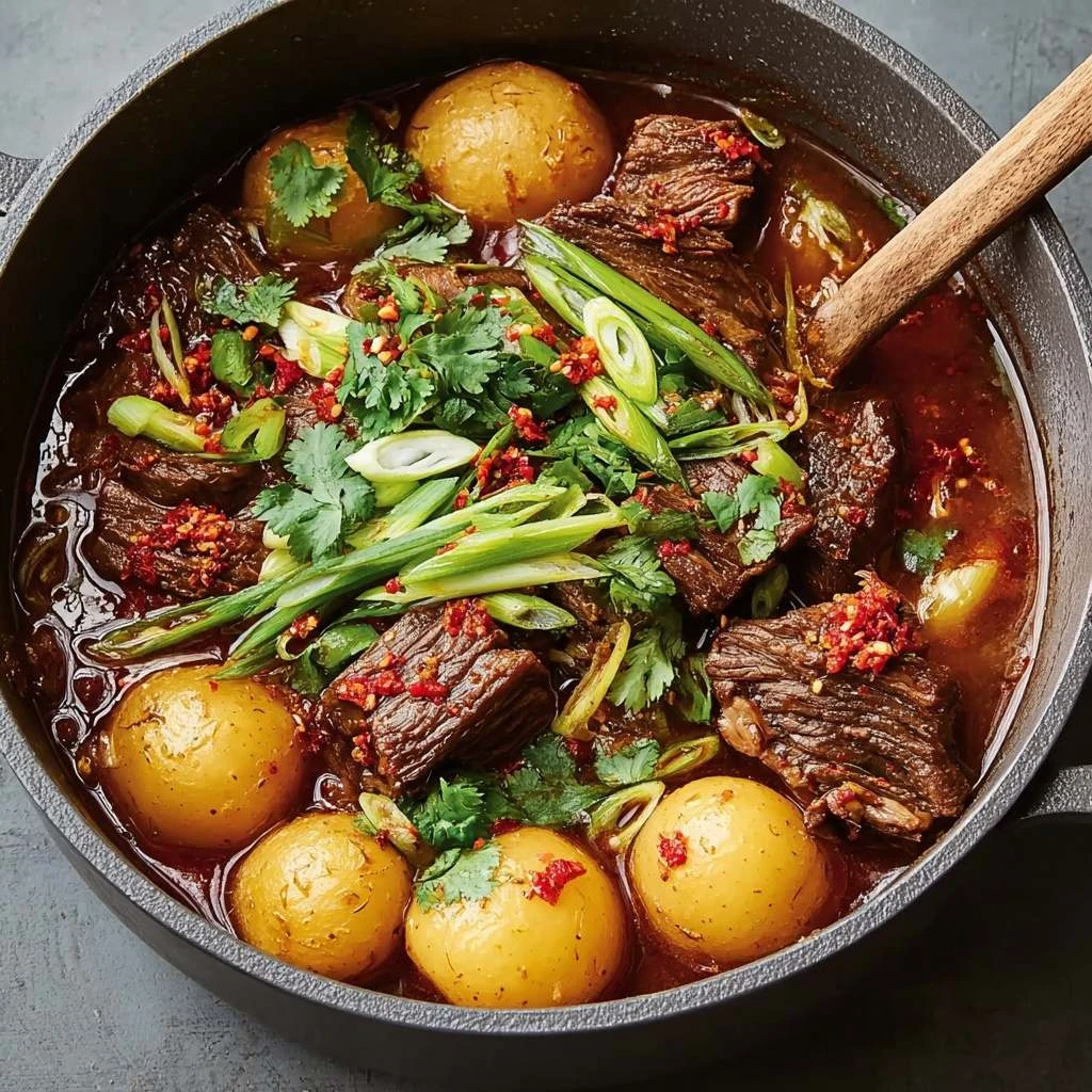 Easy Korean Pot Roast Slow Cooker Recipe 7-hour Korean Beef Roast Instructions Korean Style Pot Roast Cooking Guide Best S...