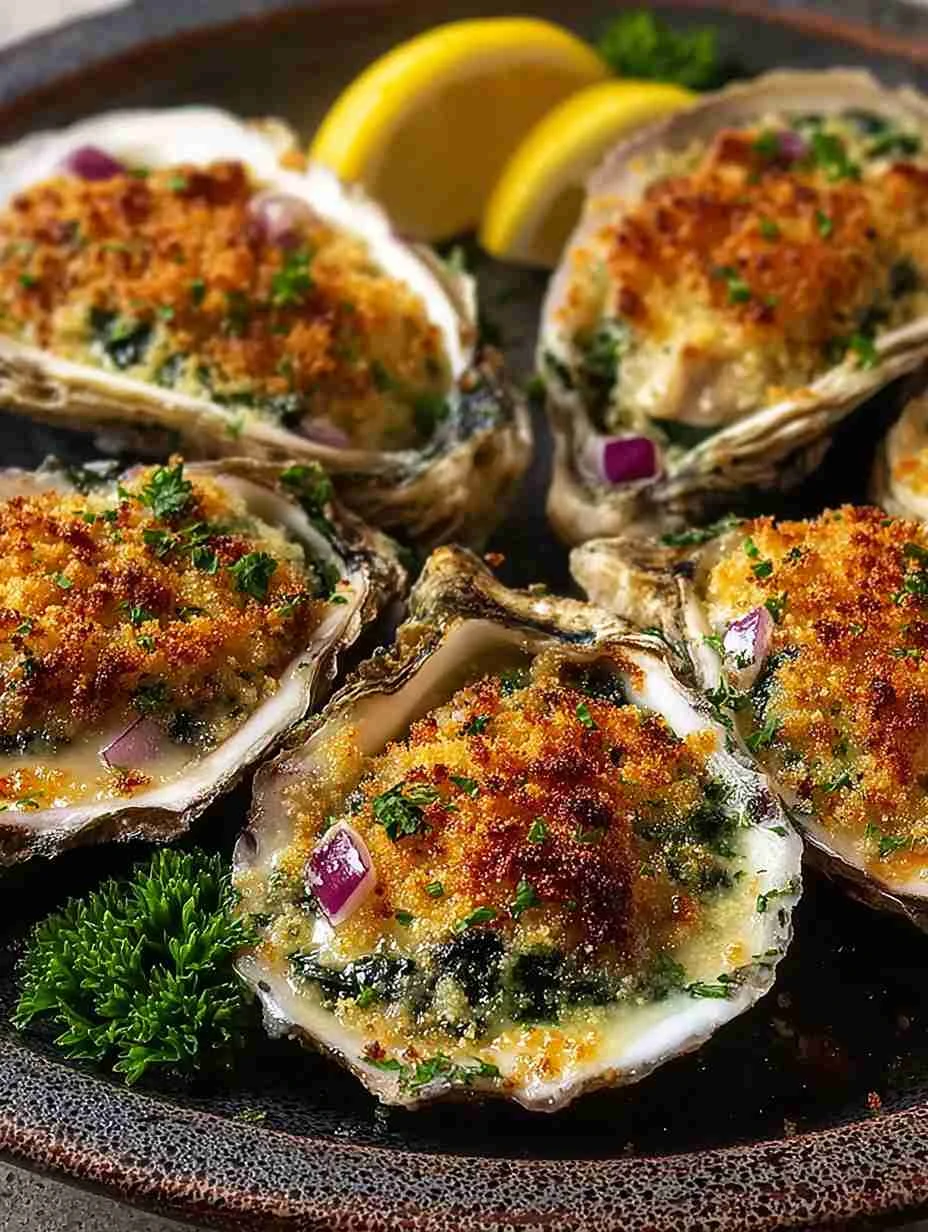 Easy Oysters Rockefeller Recipe With Spinach Homemade Baked Oysters With Parmesan Crust Best Spinach Parmesan Oysters Rock...