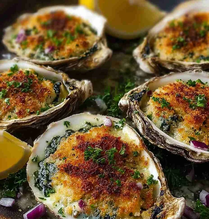 Easy Oysters Rockefeller Recipe With Spinach Homemade Baked Oysters With Parmesan Crust Best Spinach Parmesan Oysters Rock...