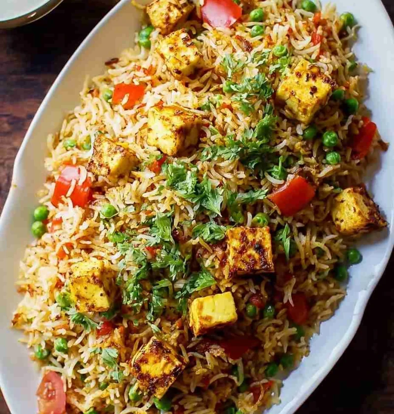 Easy Paneer Biryani Recipe Vegetarian Homemade Vegetarian Paneer Biryani Cozy Night In Paneer Biryani Quick Easy Paneer Bi...