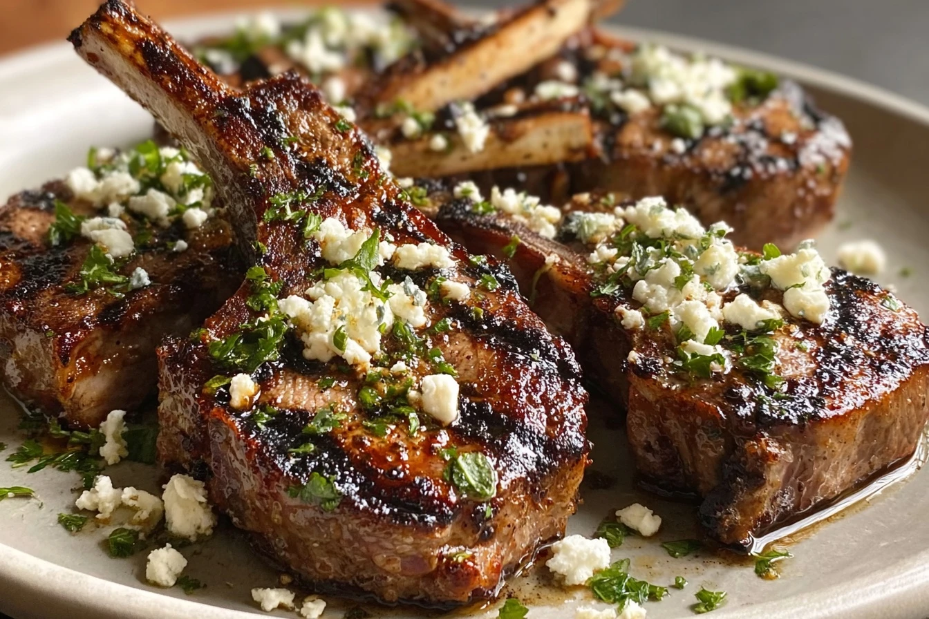 Easy Skillet Lamb Chops Recipe With Feta Greek-style Lamb Chops In Skillet How To Cook Lamb Chops With Feta Cheese Best Sp...
