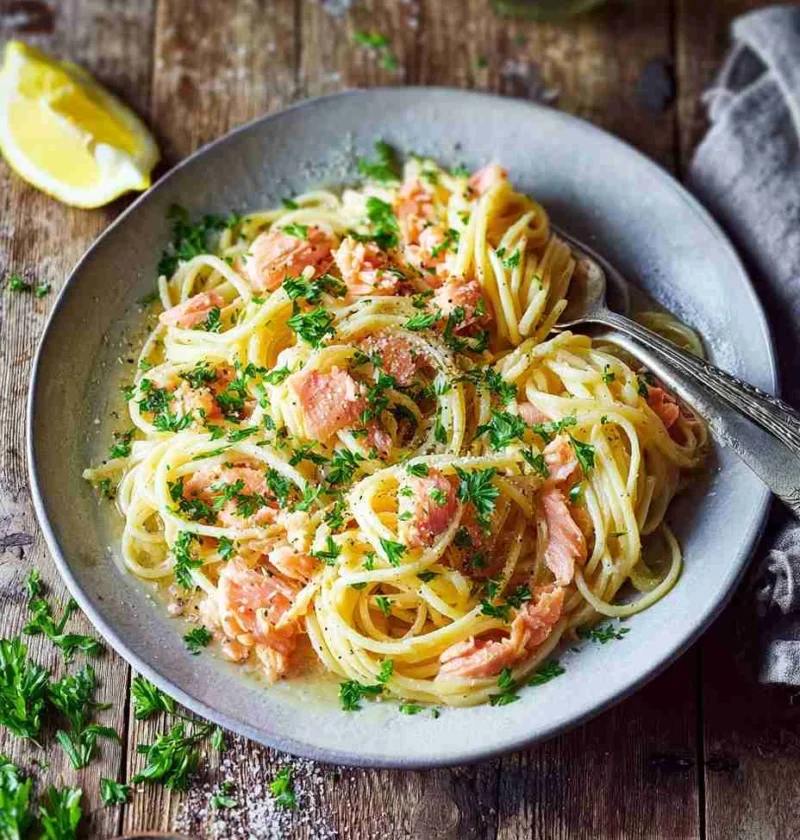 Easy Smoked Salmon Carbonara Recipe Best Smoked Salmon Pasta Creamy Smoked Salmon Carbonara Gluten-free Smoked Salmon Carb...