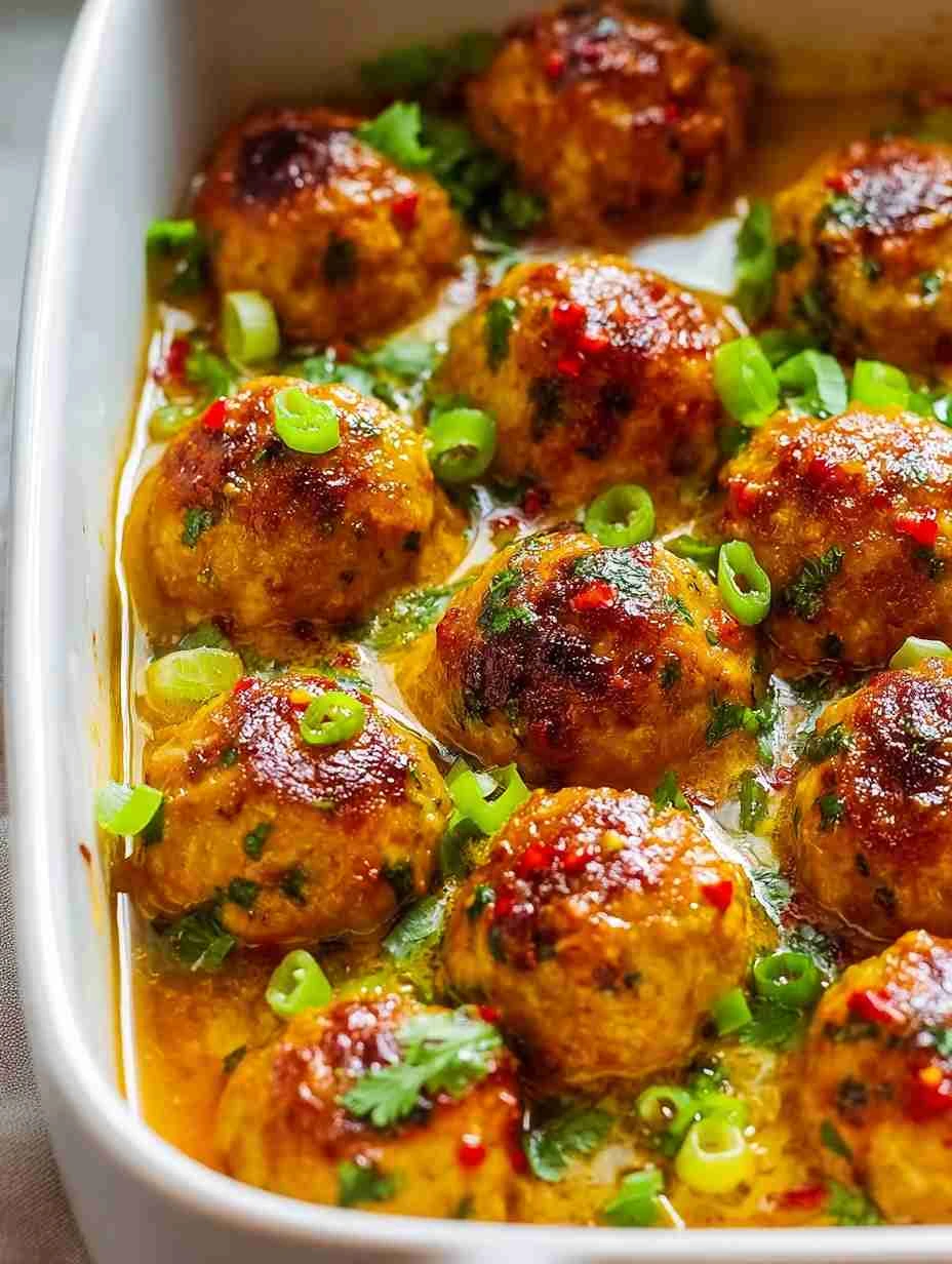 Easy Thai Baked Chicken Meatballs