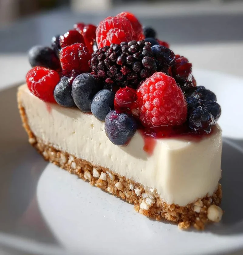 Easy Vegan Fruity Cheesecake Recipe Gluten-free Vegan Berry Cheesecake No-bake Vegan Fruity Cheesecake Vegan Cheesecake Wi...