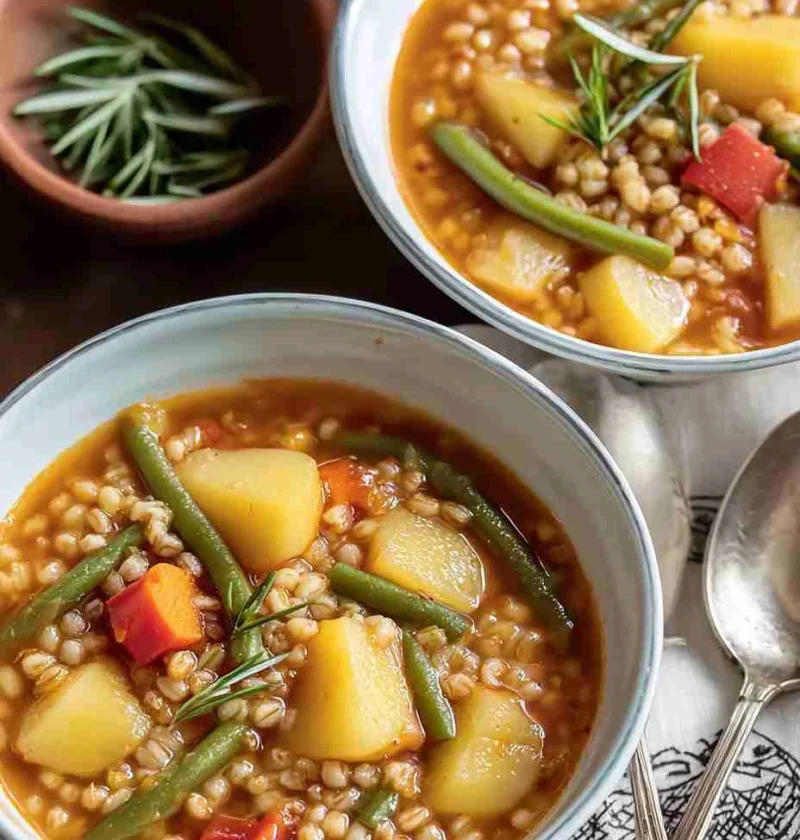 Easy Vegetarian Barley Soup Recipe One-pot Hearty Vegetable Soup Low-calorie Vegetable Barley Soup Best Barley Soup For We...