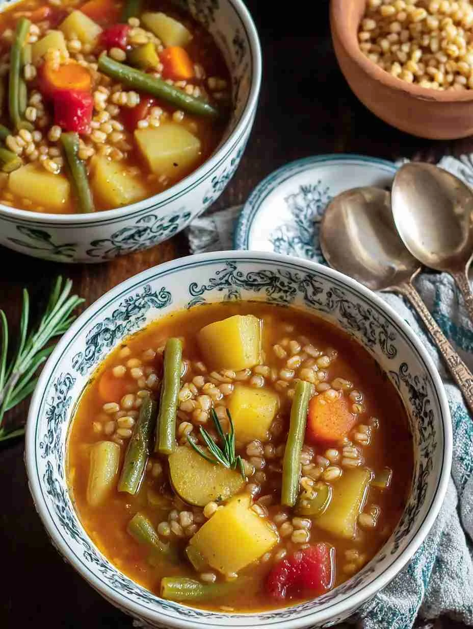 Easy Vegetarian Barley Soup Recipe One-pot Hearty Vegetable Soup Low-calorie Vegetable Barley Soup Best Barley Soup For We...