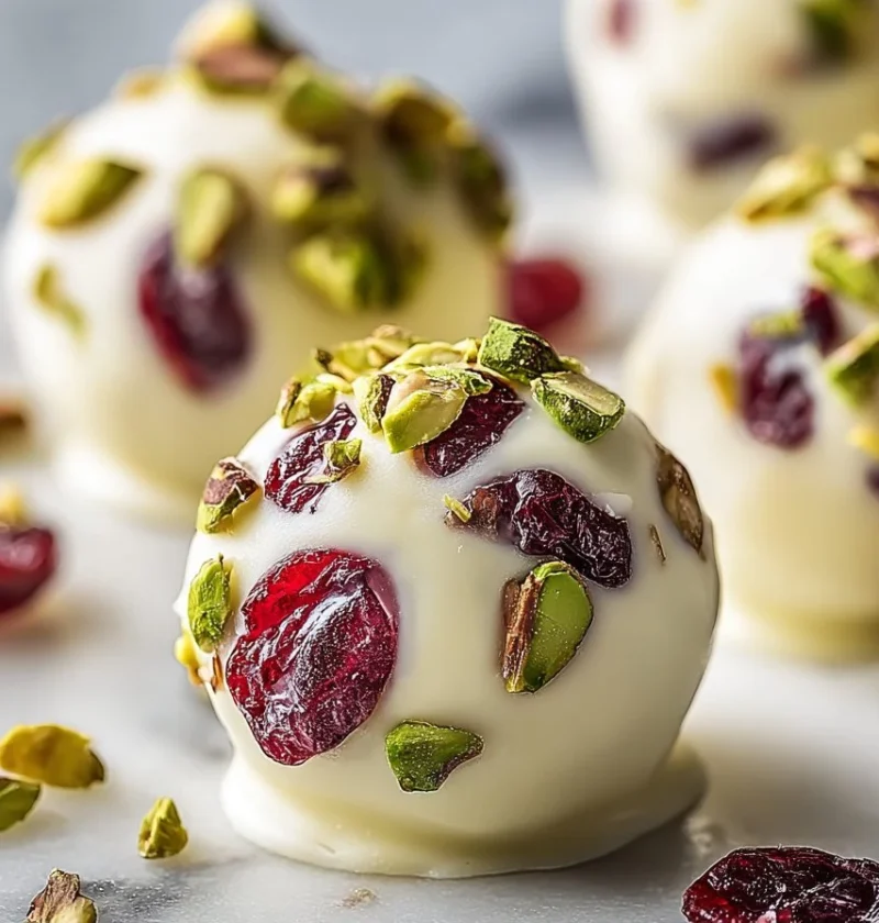 Easy White Chocolate Cranberry Truffles Recipe Homemade Pistachio Cranberry Truffles White Chocolate Cranberry Pistachio T...