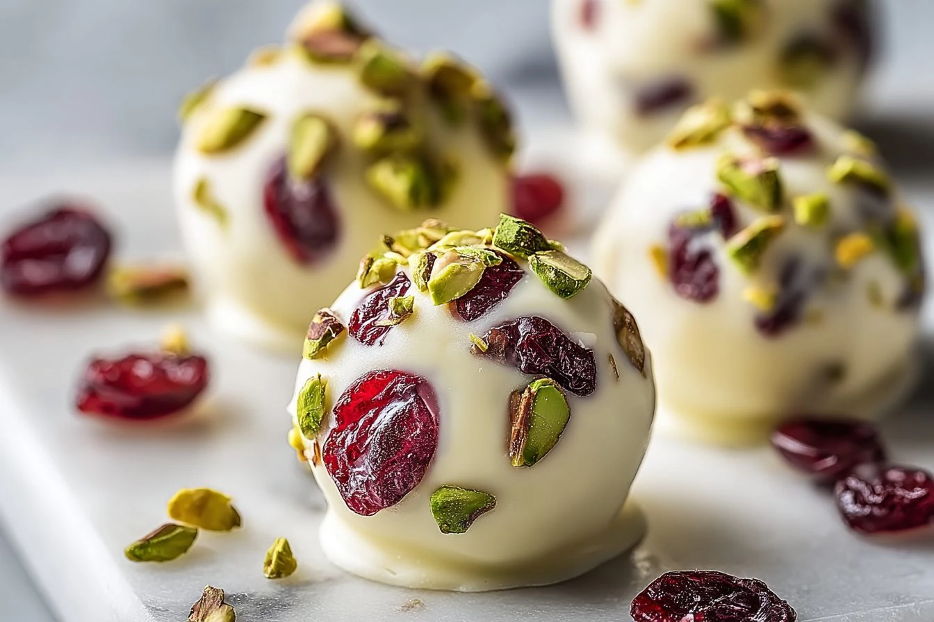 White Chocolate Cranberry Pistachio Truffles: Easy Delight!