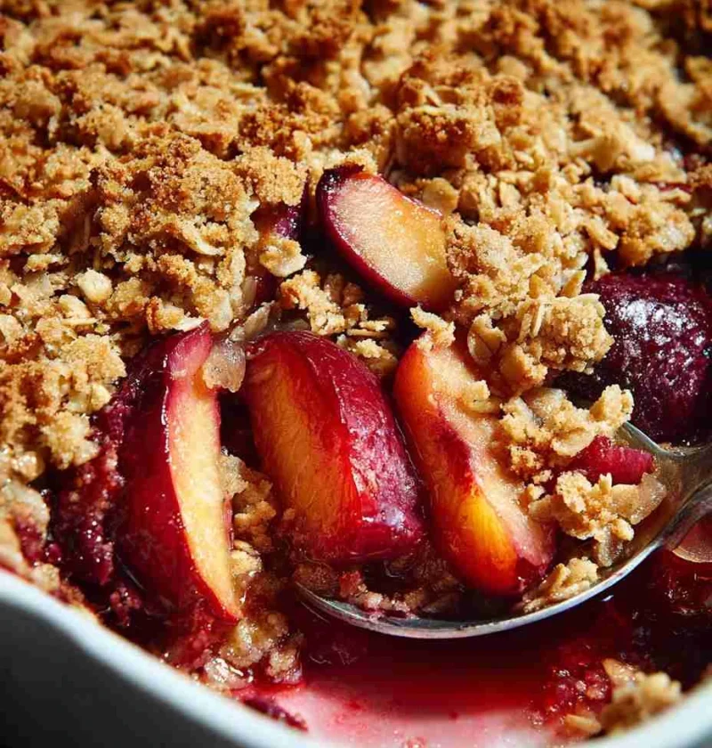 Healthy Plum Crisp Recipe Low Sugar Plum Crisp Gluten-free Plum Crisp Recipe Vegan Plum Crisp Dessert Homemade Healthy Plu...