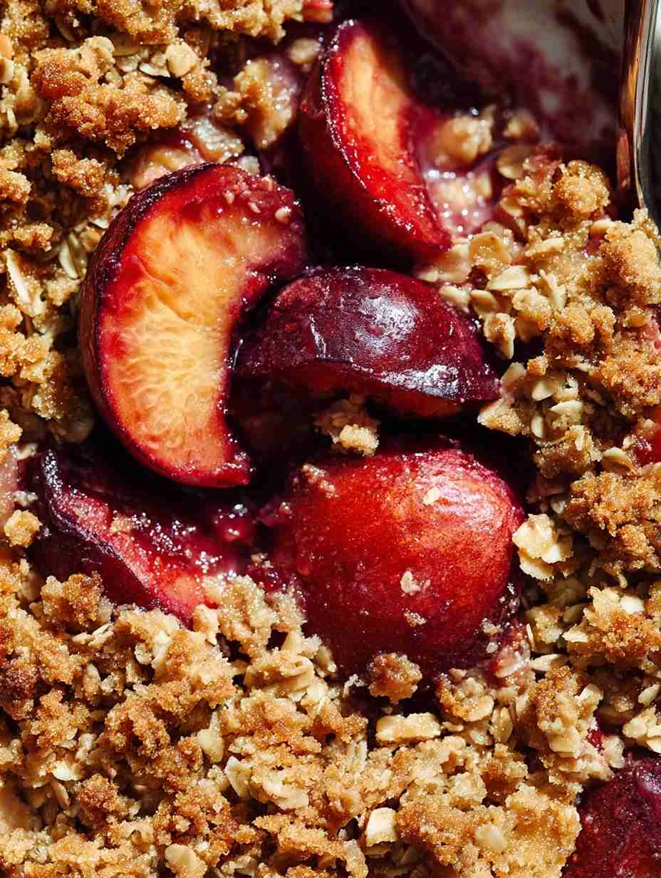 Healthy Plum Crisp Recipe Low Sugar Plum Crisp Gluten-free Plum Crisp Recipe Vegan Plum Crisp Dessert Homemade Healthy Plu...