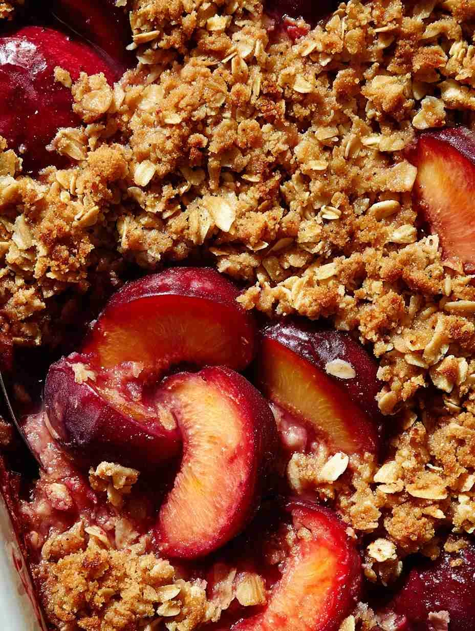 Healthy Plum Crisp Recipe Low Sugar Plum Crisp Gluten-free Plum Crisp Recipe Vegan Plum Crisp Dessert Homemade Healthy Plu...