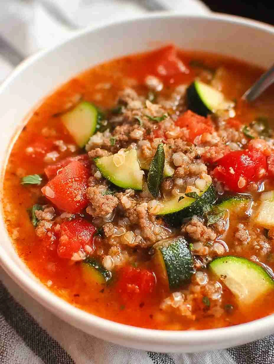 Low-Carb Zucchini and Riced Cauliflower Soup (Hearty & Keto Friendly)