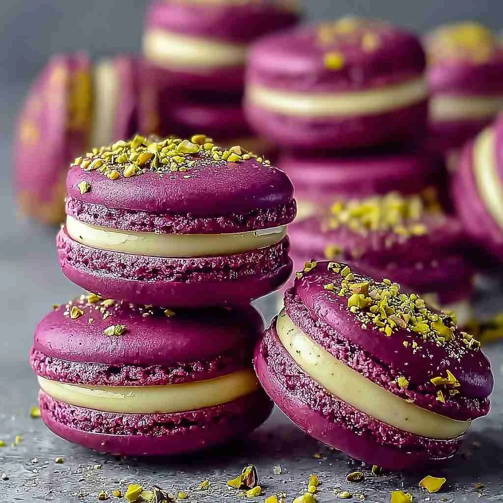 Luxurious Raspberry Pistachio Macarons Recipe Buy Raspberry Pistachio Macarons Online Best Raspberry Pistachio Macaron Gif...
