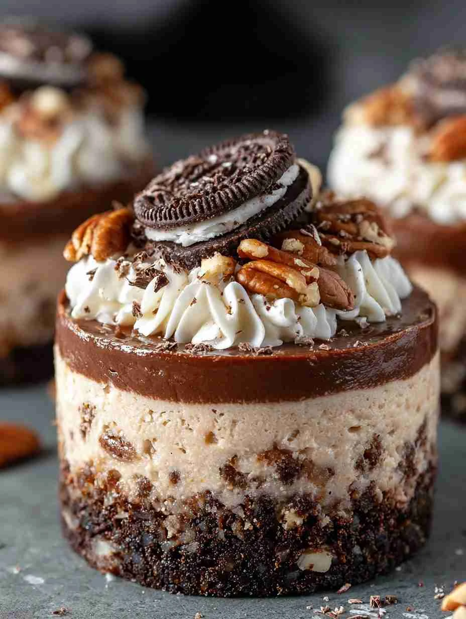 No-Bake German Chocolate Cheesecake Mini – Creamy, Nutty & Decadent
