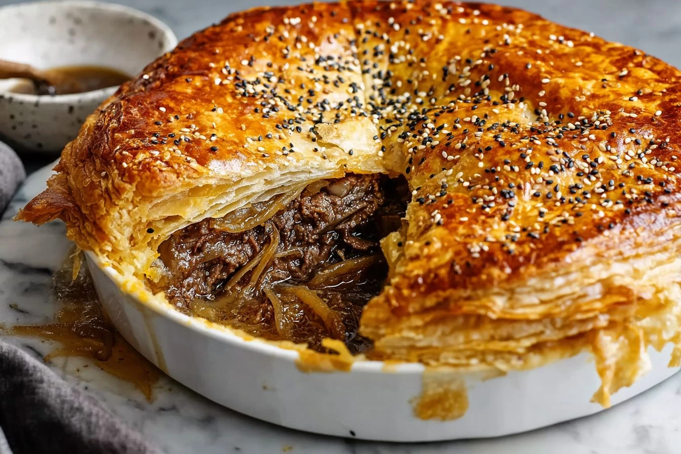 Quick Steak And Onion Meat Pie Recipe Best 30-minute Steak Pie Easy Onion Steak Pie Meal How To Make Steak And Onion Pie Q...
