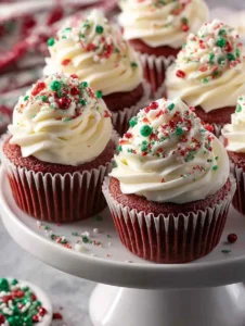 Red Velvet Cupcakes with Cream Cheese Frosting: A Christmas Classic in Miniature
