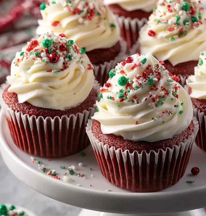 Red Velvet Cupcakes Christmas Recipe Mini Red Velvet Cupcakes Cream Cheese Best Cream Cheese Frosting For Red Velvet Holid...