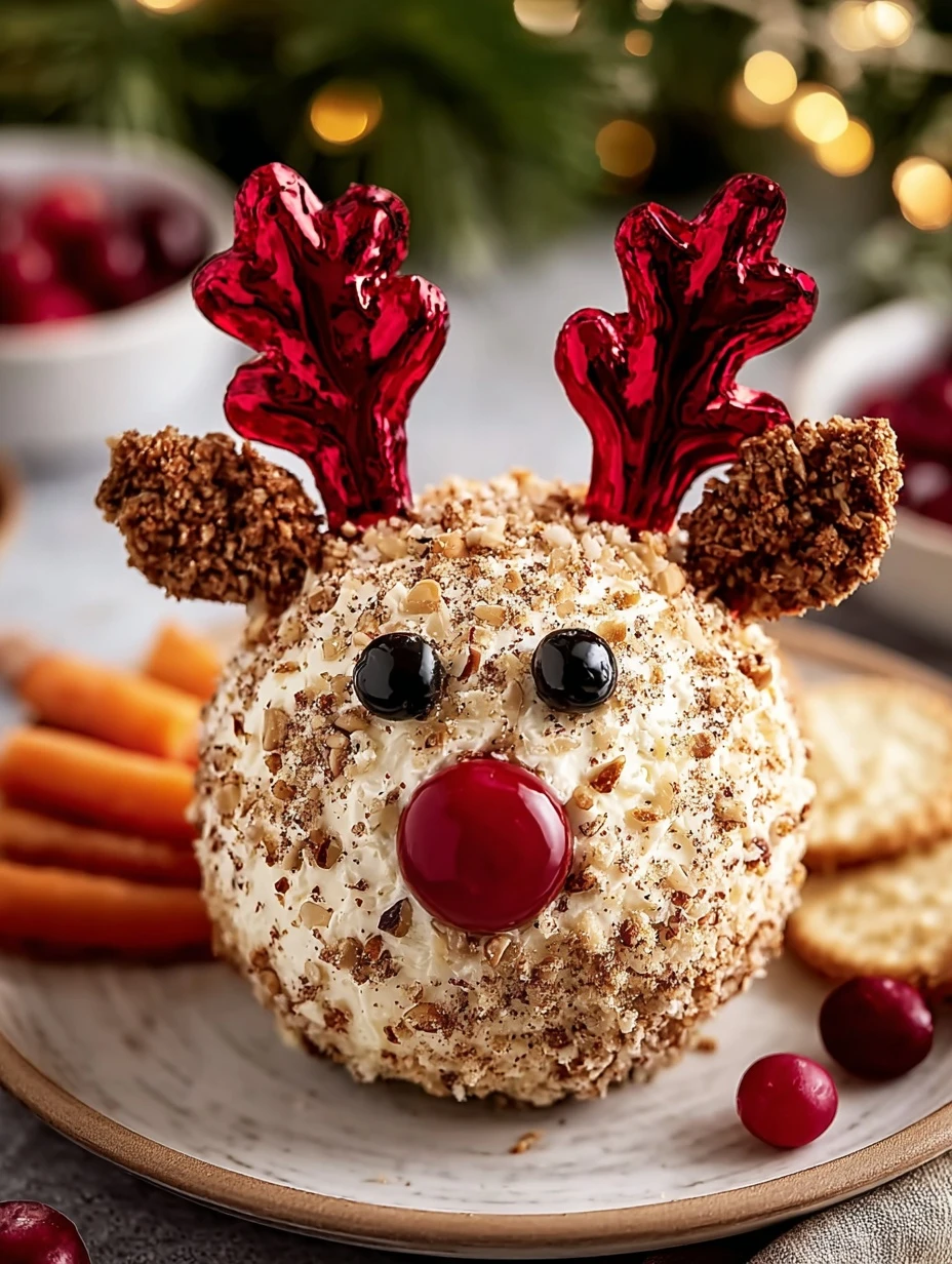 Reindeer Cheese Ball Recipe Easy Holiday Appetizer Ideas Make Reindeer Cheese Ball Festive Cheese Ball Recipes Kids Friend...