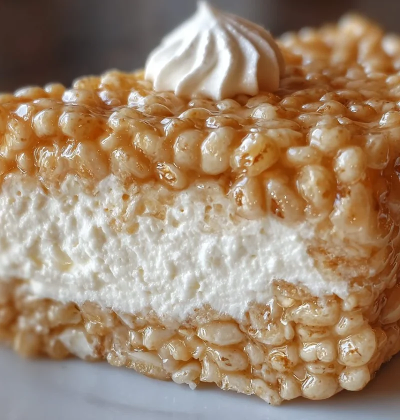 Rice Krispie Cheesecake Recipe Easy Rice Krispie Cheesecake Homemade Rice Krispie Treats Cheesecake Best Rice Krispie Chee...