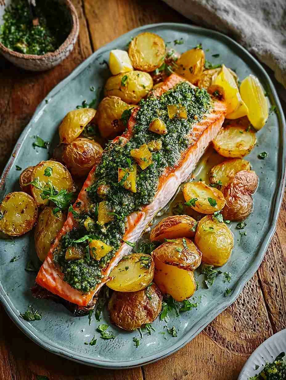 Savory Salmon Recipe With Zhoug Crispy Potatoes Salmon Delight Zesty Zhoug Sauce Salmon Recipe Easy Salmon And Crispy Pota...