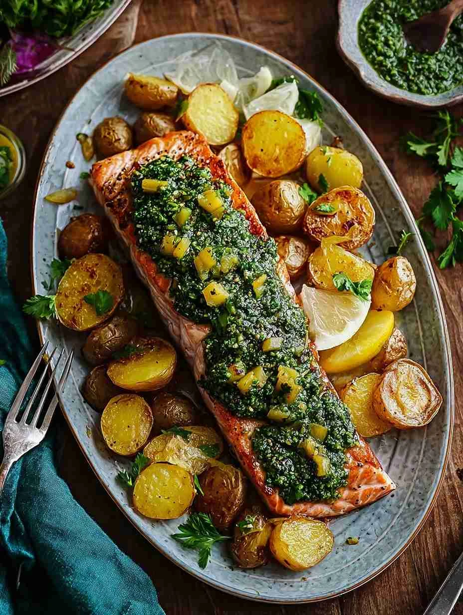 Savory Salmon Recipe With Zhoug Crispy Potatoes Salmon Delight Zesty Zhoug Sauce Salmon Recipe Easy Salmon And Crispy Pota...