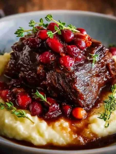 Slow-Braised Beef Roast with Cranberry Balsamic Glaze