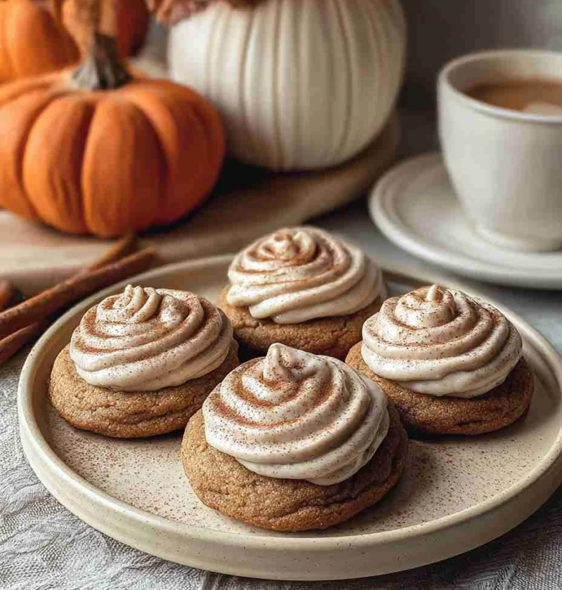 Soft Pumpkin Cookies Recipe With Cinnamon Frosting Easy Homemade Pumpkin Cookies With Frosting Best Cinnamon Frosting For ...