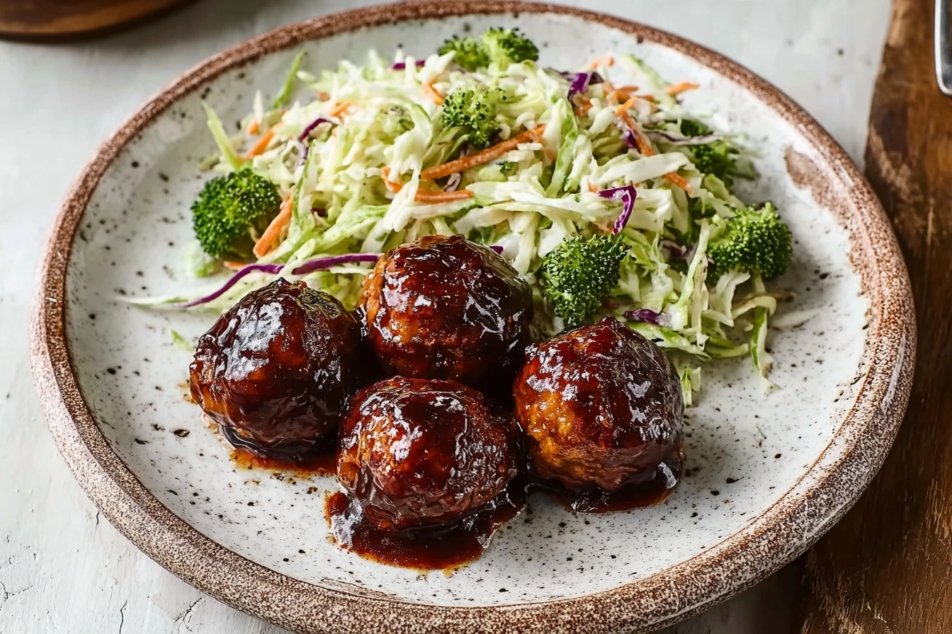 Sticky Bbq Chicken Meatballs Recipe Broccoli Slaw Dinner Ideas Best Chicken Meatball Recipes Low Carb Bbq Meatballs Dinner...