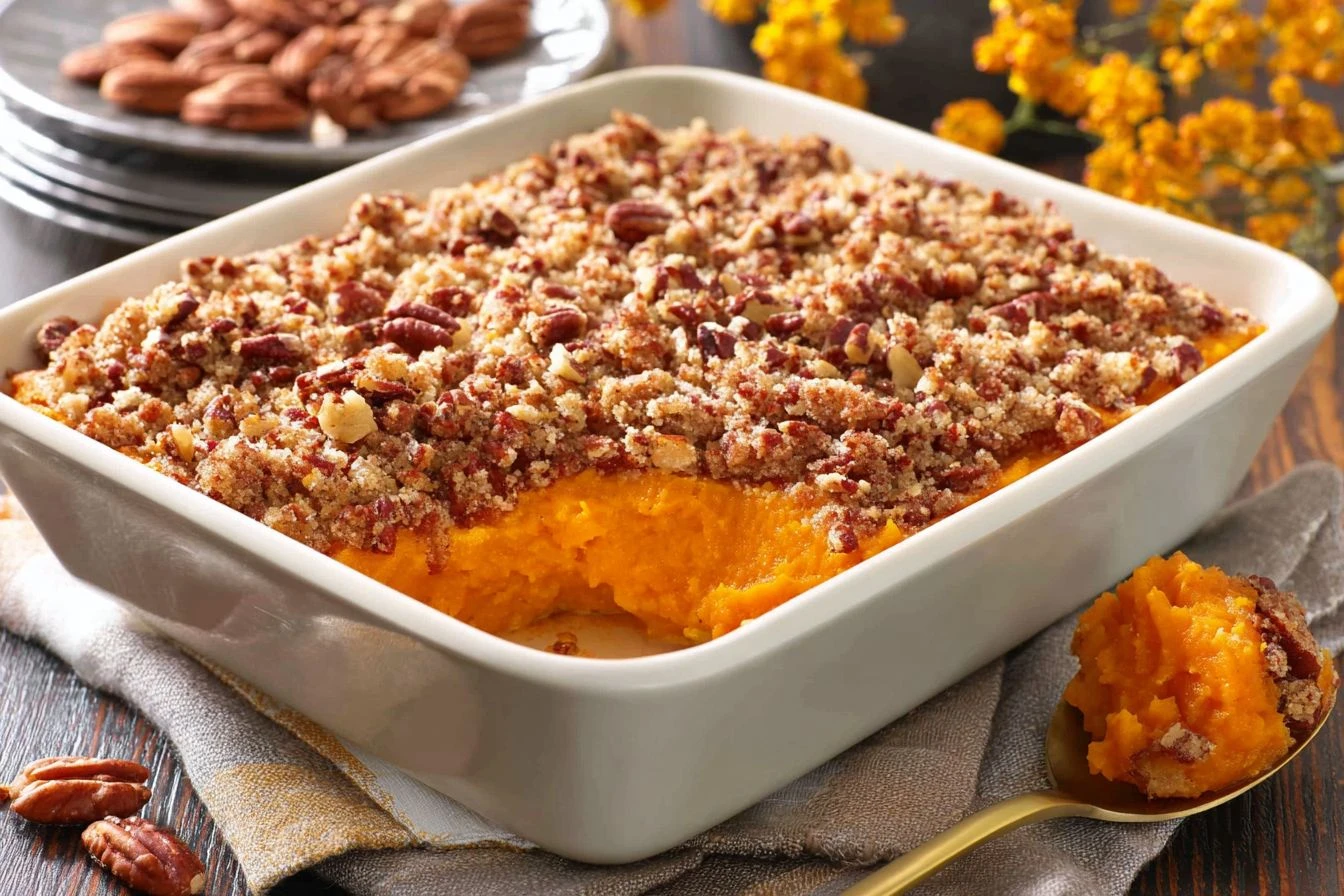 Sweet Potato Casserole Pecan Topping Recipe Easy Sweet Potato Casserole With Pecans Best Sweet Potato Casserole Pecan Stre...