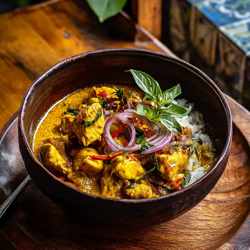 Crockpot Coconut Chicken Curry with Crispy Shallot Basil Oil: An ...