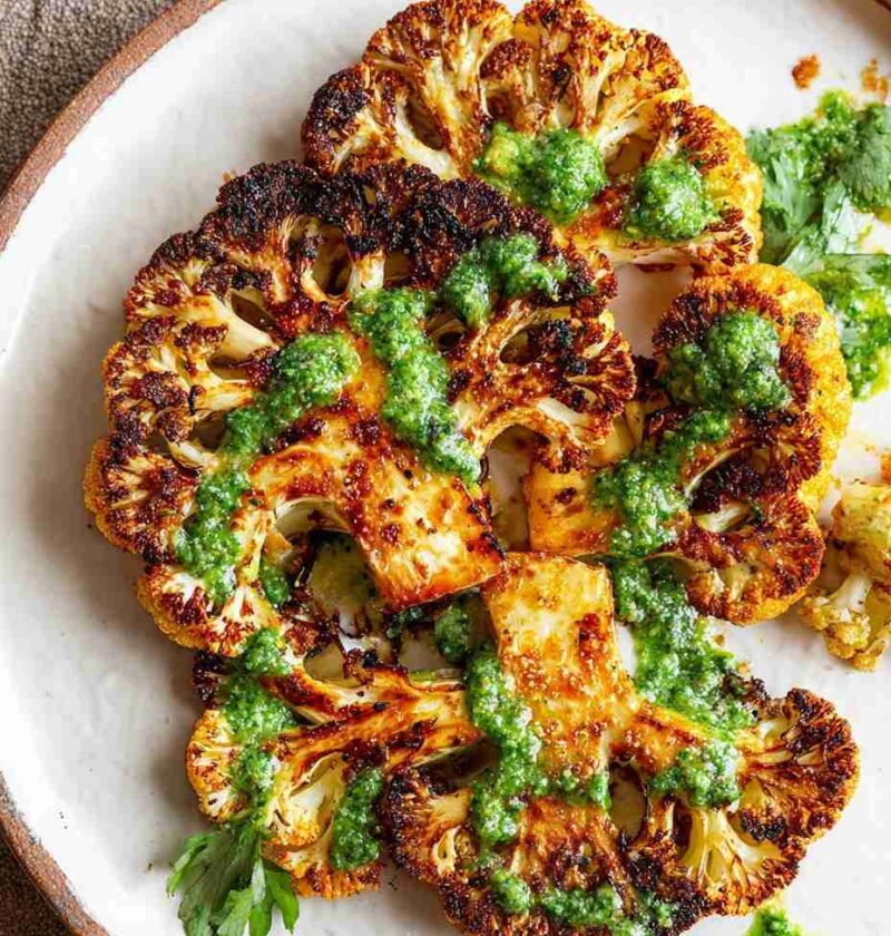 Roasted Cauliflower Steak Recipe Best Spices For Cauliflower Steaks Health Benefits Of Cauliflower Steaks Easy Roasted Cau...