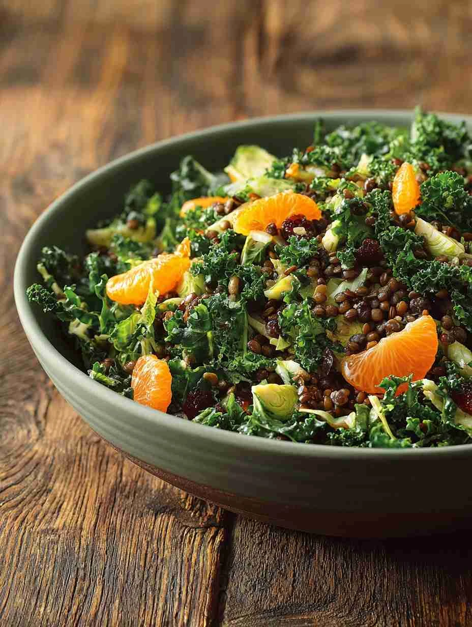 Unique Thanksgiving Side Dish: Brussels Sprout, Beluga Lentil, and Cranberry Holiday Salad