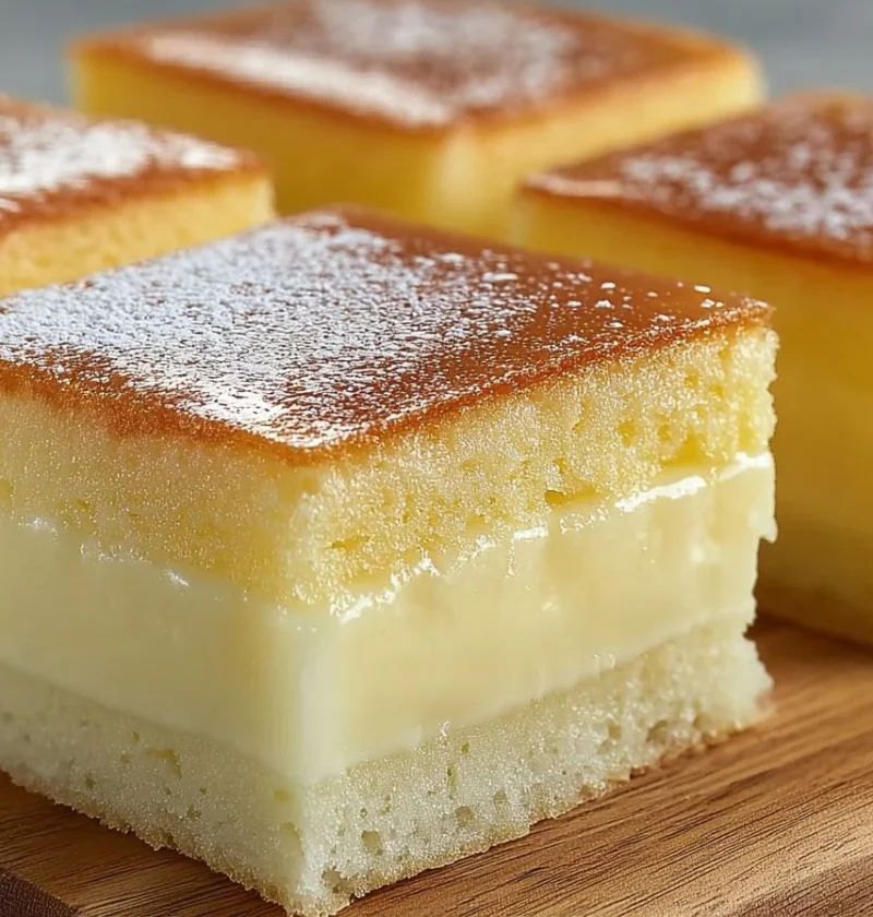 Vanilla Magic Custard Cake Recipe Easy Vanilla Custard Cake Authentic Family-style Custard Cake How To Make Magic Custard ...