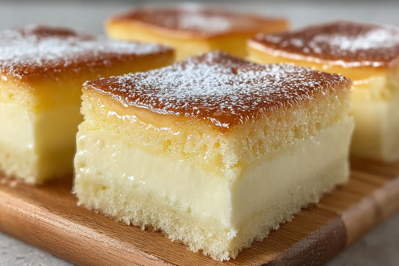 Vanilla Magic Custard Cake Recipe Easy Vanilla Custard Cake Authentic Family-style Custard Cake How To Make Magic Custard ...