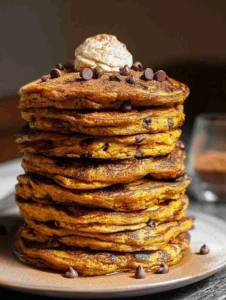 Pumpkin Chocolate Chip Pancakes (Vegan, Gluten-Free)