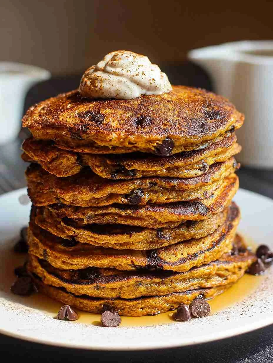 Vegan Gluten-free Pumpkin Pancakes Pumpkin Chocolate Chip Pancakes Recipe Vegan Best Vegan Pumpkin Chocolate Chip Pancakes...