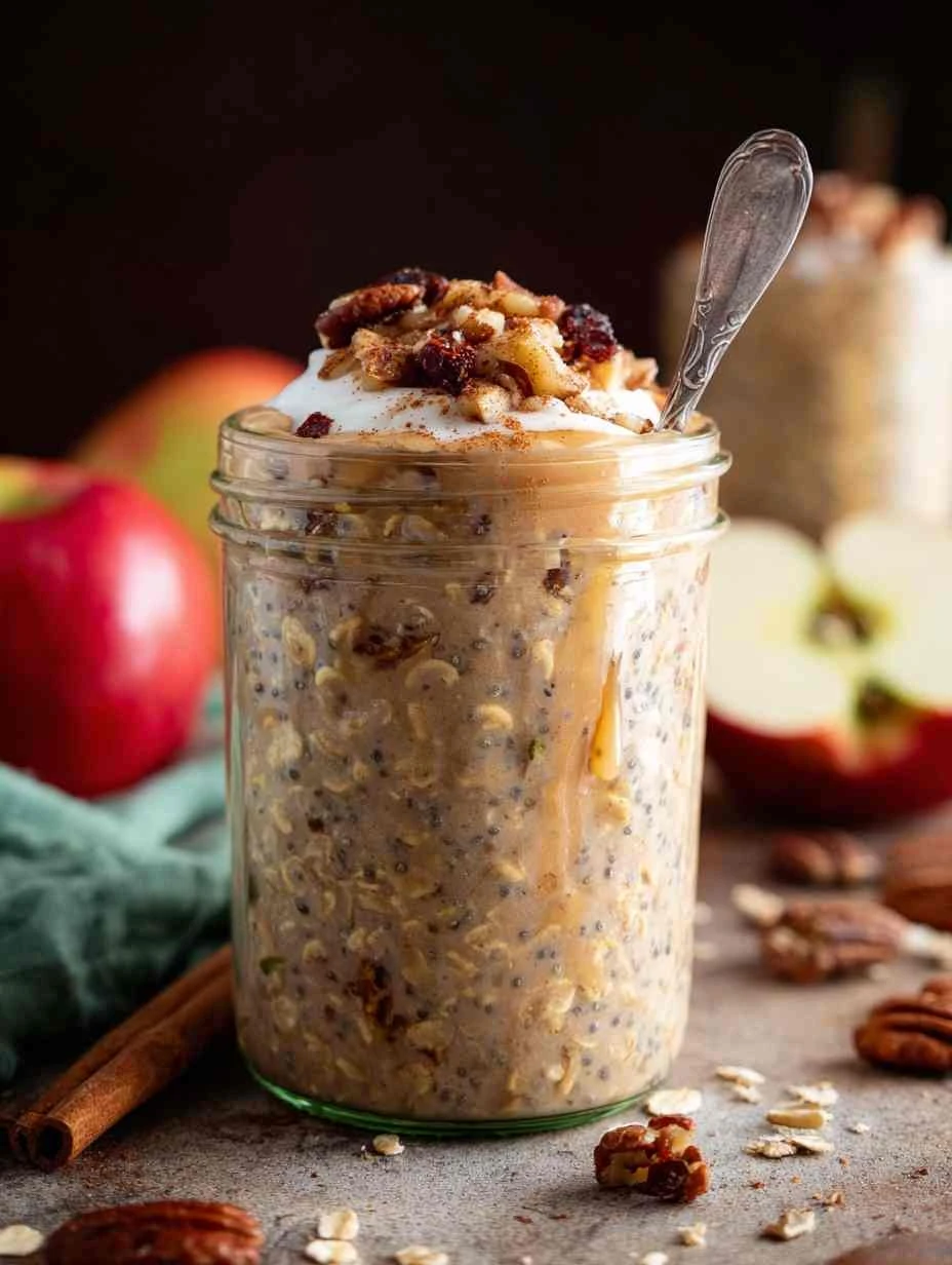 Apple Cinnamon Overnight Oats Recipe Best Apple Pie Overnight Oats Healthy Apple Overnight Oats Vegan No-cook Apple Oats B...