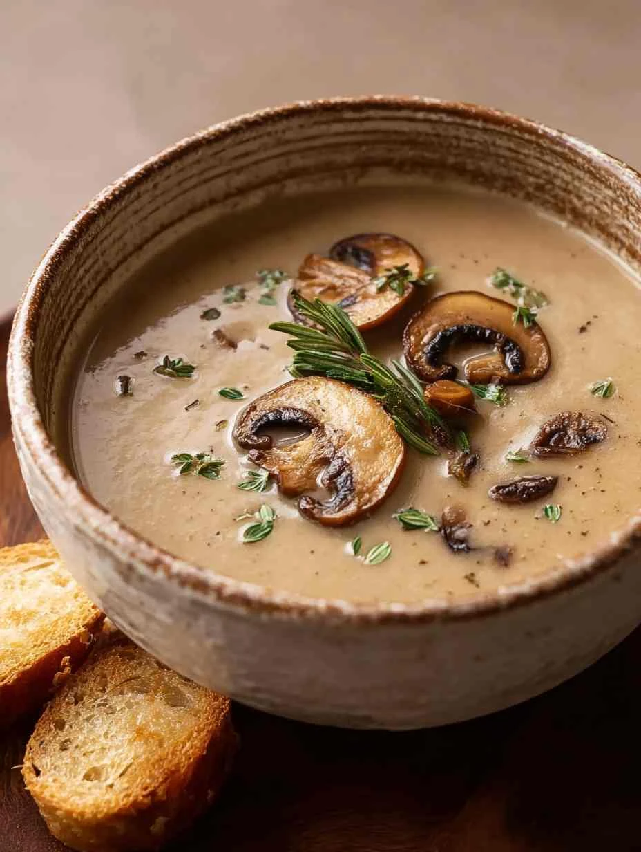 Best Creamy Mushroom Soup Recipe Homemade Creamy Mushroom Soup Easy Vegan Creamy Mushroom Soup Recipe Creamy Mushroom Soup...