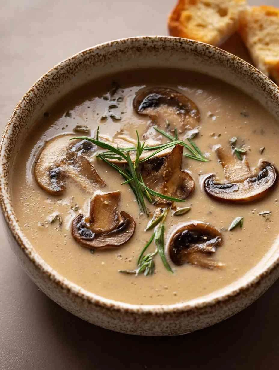 Best Creamy Mushroom Soup Recipe Homemade Creamy Mushroom Soup Easy Vegan Creamy Mushroom Soup Recipe Creamy Mushroom Soup...