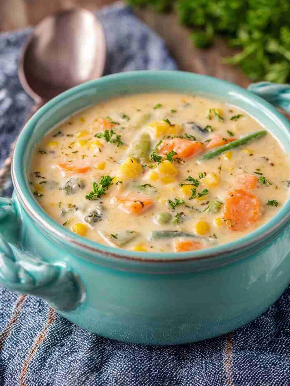 Best Homemade Creamy Vegetable Soup Recipe Easy Creamy Vegetable Soup From Scratch Healthy Creamy Vegetable Soup Ideas Low...