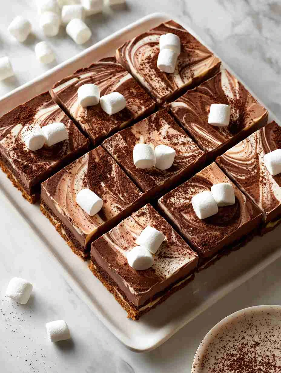 Best Hot Chocolate Cheesecake Bars Recipe Easy Hot Chocolate Cheesecake Bars Homemade Hot Chocolate Cheesecake Bars No-bak...
